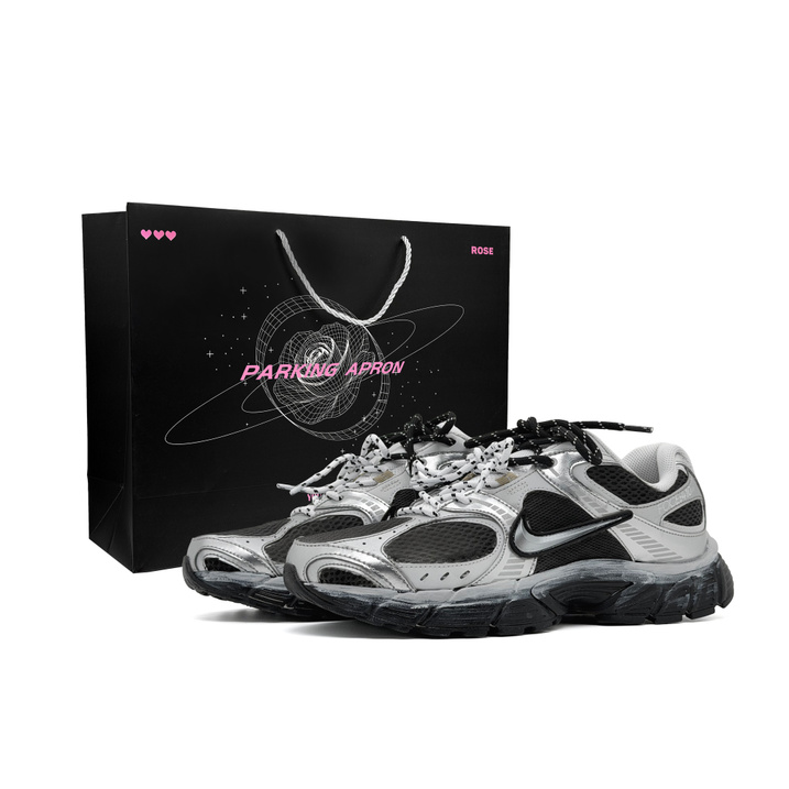 Custom Sneakers Nike V5 Liquid Silver Gift Bag Edition Vintage Distressed American Workwear Deconstructed Functional Techwear Versatile Fashion Shock-Absorbing Anti-Slip Wear-Resistant Low-Top Running Shoes Unisex Black Silver
