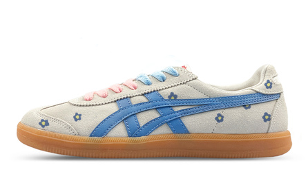 Onitsuka Tiger Tokuten GGMZ 'Escape Diary' Retro Blue Floral Hand-Painted Custom Sneakers Low-Top Unisex Beige Blue