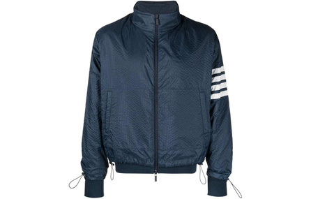 THOM BROWNE 4 Bar Striped Zipped Ripstop Jacket