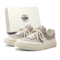 Palladium Cow Split Leather Fabric Classic Retro Outdoor Series Skateboard Commute Shoes Fashion T-Toe Shoes Stitched Side Strip Rubber Sole Anti-Collision Anti-Slip Wear-Resistant Skate Shoes Low-Top Casual Shoes Unisex Бело-серый [классические модели рекомендуется выбирать на размер меньше]