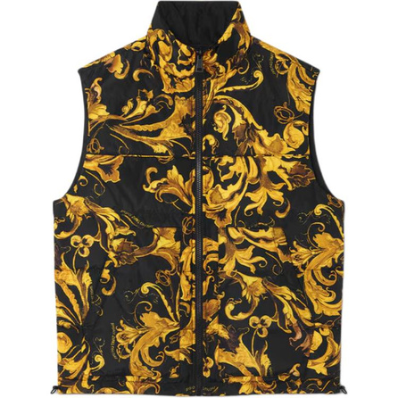 VERSACE FW25 Solid Color Lapel Zip Vest Men's