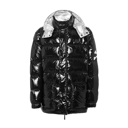 PHILIPP PLEIN FW23 Skull Print Zip-Up Hooded Long-Sleeve Down Jacket Men's Black