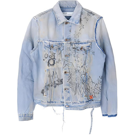 OFF WHITE Distressed Denim Jacket
