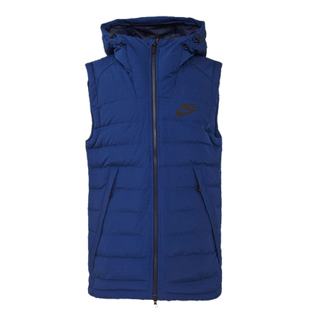 Nike NSW DOWN FILL VEST Warm Comfortable Hooded Zip-Up Grey Duck Down Vest Men's