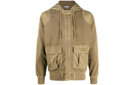DIESEL SS23 Patchwork Cargo Pocket Cardigan Jacket Men's Khaki