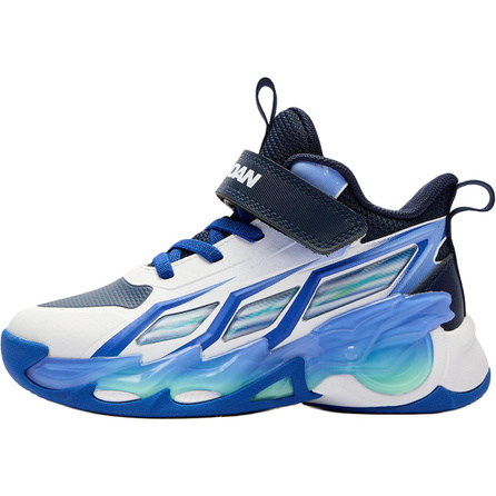 Jordan PU Synthetic Leather Low-Top Basketball Shoes Kids White Blue