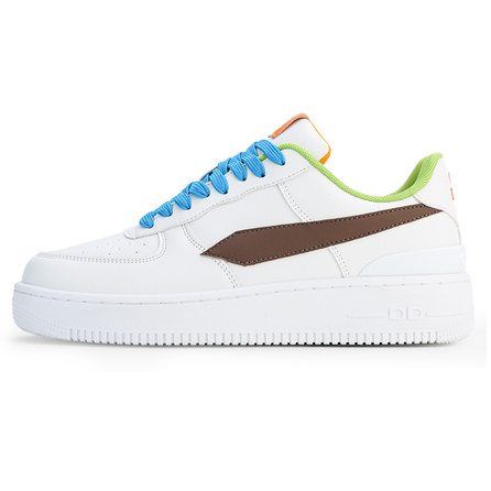 GLO BULL Air Force 1 High Street Trendy Comfortable Versatile Height-Increasing Wear-Resistant Breathable Anti-Slip Low-Top Sneakers Unisex White Brown Blue Green Orange
