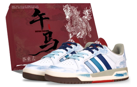 Custom Sneakers adidas ENTRAP Ice Blue Star Trace Hand-Painted Gradient Graffiti Smudge Gift Box Edition Anti-Slip Wear-Resistant Low-Top Skate Shoes Unisex