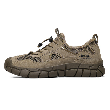 Jeep Casual Versatile Low-Top Hiking Shoes Men's Khaki