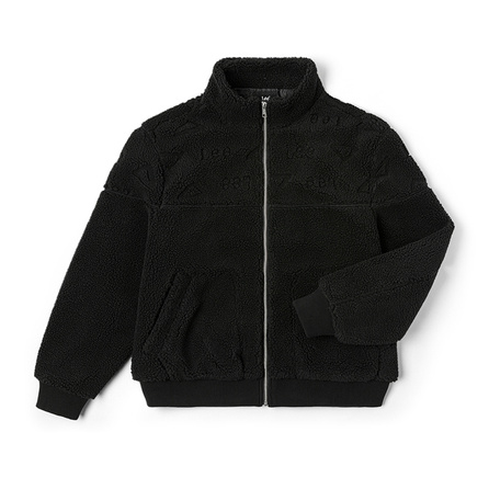 Lee In-Store Same Style FW24 Comfort Fit Embossed Logo Faux Shearling Padded Jacket Men's Black