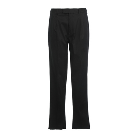 Zegna SS25 Solid Color Slight Stretch Straight-Leg Trousers Suit Pants Men's Black