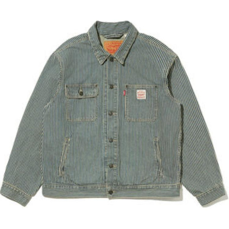 levi's SS25 SS25 Pinstripe Pattern Button Closure Jacket Coat Men's Light Blue