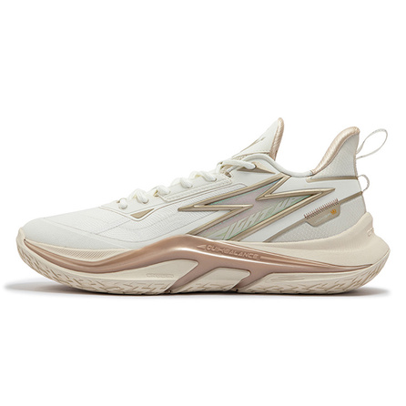 361° LIGHT UP PRM 'Deng Ding' Fashion Trendy Cushioning Anti-Slip Wear-Resistant Low-Top Basketball Shoes Men's Platinum White