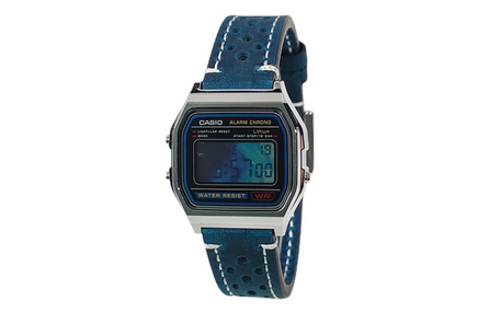 [Custom Watch] CASIO Modified Series Resin Case Classic Retro Fashion Waterproof Quartz Leather Strap Unisex Blue Dial