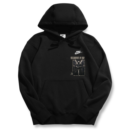 [Custom Apparel] Nike Sportswear Club Fleece Yi Mu Yi Se Battle Angel Pullover Fleece-Lined Hoodie Unisex Black