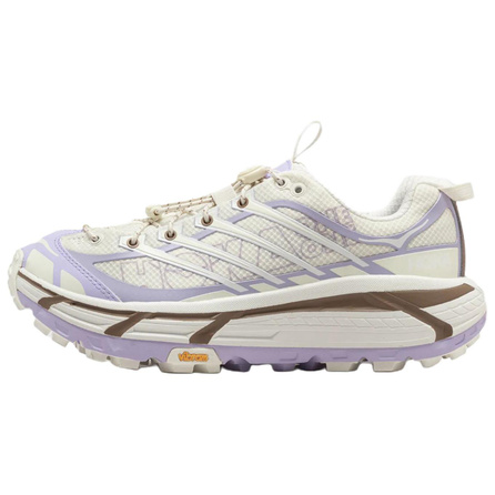 HOKA ONE ONE Mafate Three 2 Wordmark Vibram Versatile Comfortable Low-Top Long Distance Short Distance Running Shoes Unisex White Purple