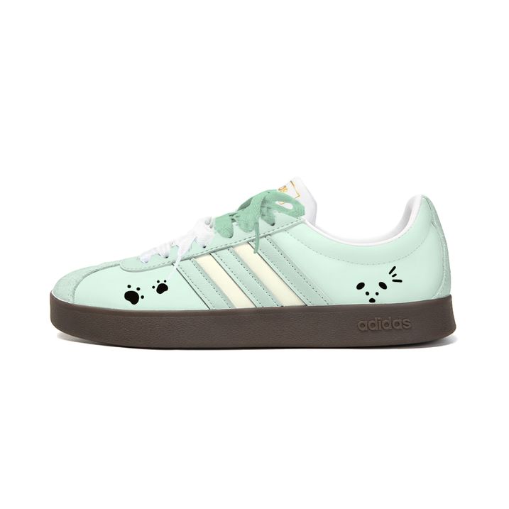 Custom Sneakersadidas Vl Court Classic Mint Bear Synthetic Leather Fresh Cute Lovely Simple Versatile Summer Couple Gentle Cushioning Wear-Resistant Low-Top Skate Shoes Unisex