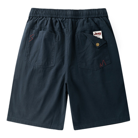 Jeep American Simple Basic Vibe Retro Back Pocket Patch Comfortable Breathable Fashion Versatile Outdoor Loose Straight-Leg Japanese Style Five-Panel Shorts