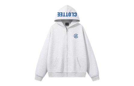 CLOT CLOTTEE Embroidered 400g Heavyweight Pure Cotton Brand LOGO Comfortable Skin-Friendly National Trend Trendy Loose Casual Basic Chinese Style Hooded Cardigan Sweatshirt Unisex