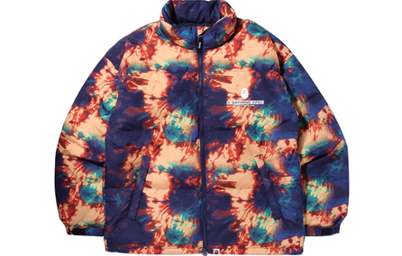 A BATHING APE Tie Dye Loose Fit Down Jacket