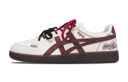 Custom SneakersOnitsuka Tiger Advanti Red Velvet Fabric Synthetic Leather Simple Versatile Comfortable Trendy Low-Top Skate Shoes Unisex Wine Red