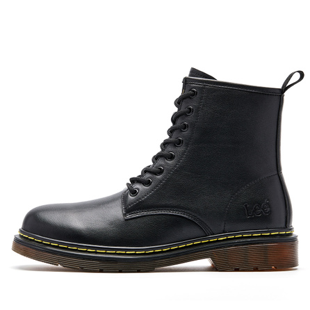 Lee Retro Workwear Trendy Versatile Fashion Casual Non-Slip Wear-Resistant Martin Boots Men's Black