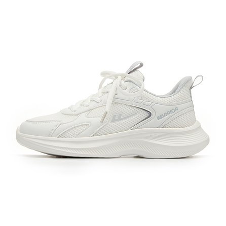 Warrior Fashion Patchwork Trendy Versatile Slip-Resistant Wear-Resistant Height-Increasing Low-Top Casual Training Running Shoes Unisex White Grey