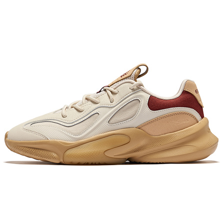 Erke Boundary 2V2 Height Increasing Coverage Low-Top Casual Shoes Men's Warm Linen Unisex Beige Camel