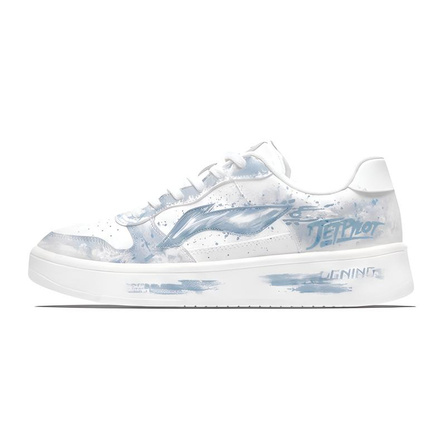 [Custom Sneakers] Li-Ning Floating Boat Blue Flame Niche Hand-Painted Versatile Gradient Fashion Wear-Resistant Breathable Low-Top Skate Shoes Men's Blue White