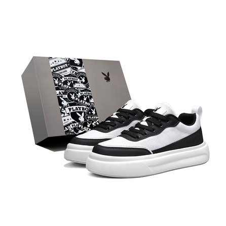 Playboy American Vintage Hip-Hop Street Skateboarding High-Appeal Simple Fashion Versatile Daily Comfortable Commute Sports Trendy Premium Thick Sole Height Increasing Lightweight Breathable Anti-Slip Low-Top Skate Shoes Unisex Gift Box Edition