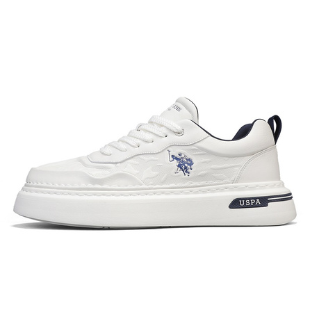 U.S. POLO ASSN. Synthetic Leather Low-Top Casual Shoes Men's White Blue