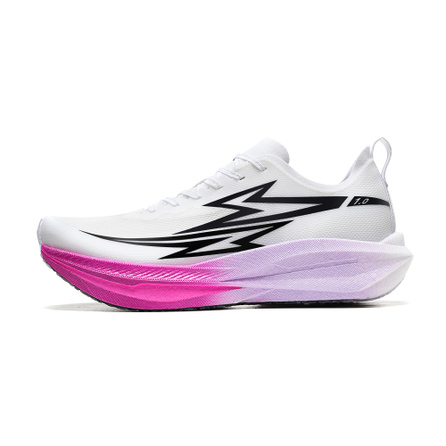 Ran Power Lightweight Running Shoes Racing Cushioning Non-Slip Wear-Resistant Rebound Low-Top Carbon Plate Training Long-Distance Running Fitness Test Running Shoes Unisex White Purple