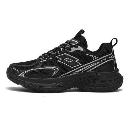 LOTTO Retro Trendy Comfortable Versatile Low-Top Dad Shoes Men's Night Black