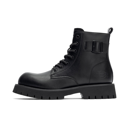 Dickies Black Warrior Vintage British Versatile Fashion Trendy Workwear Ankle Mid-Calf Boots Men's Black Outdoor Boots