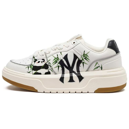 [Custom Sneakers] MLB Chunky Liner 'Bear & Bamboo' Cute & Fresh Platform Low-Top Sneakers Unisex White