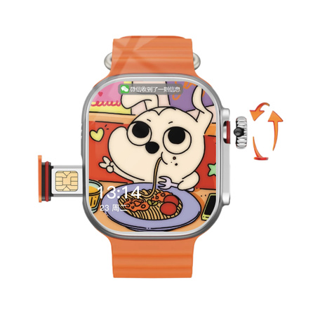 AOMN S9UCK Smart Watch Insertable SIM Card Downloadable Apps WeChat Chat Alipay WeChat Dual Payment Rotating Hidden Camera Dynamic Island Function Independent Call Video Drama Watch Video Unisex