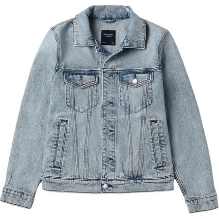 Abercrombie & Fitch Men's Casual Comfort Denim Jacket Light Blue