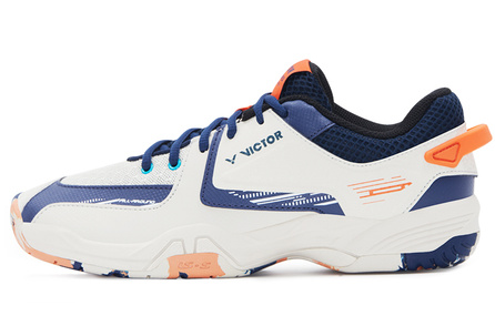 VICTOR Anti-Slip Wear-Resistant Low-Top Badminton Shoes Unisex Khaki Navy Blue