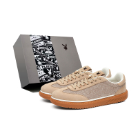 Playboy Old Money Style Minimalist Fashion Vintage German Training Classic T-Toe Patchwork Design Daily Commute Casual Sports Comfortable Versatile Thick Sole Height-Boosting Wear-Resistant Lightweight Breathable Non-Slip Low-Top Sneakers Men's Gift Box E Песочный цвет [версия в подарочной упаковке]