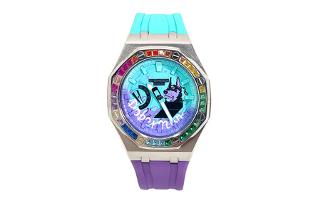 Custom Watch CASIO Mod Series Casioak Phantom Hound Hand-Painted Diamond Case Fashion Trendy Wristwatch GA-2100-1A Mod Quartz Movement Silicone Strap Japanese Korean Watch Men's Watch Colorful Dial