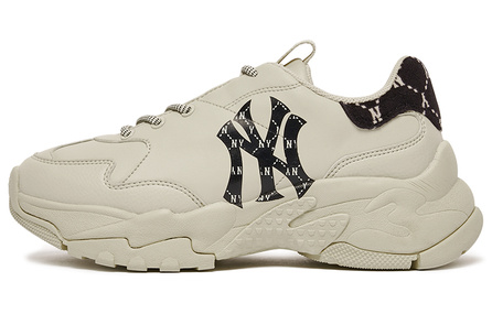 MLB Big Ball Chunky Chunky Sneakers Unisex Low-Top Beige/Black