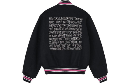Stussy Baseball Jerseys Unisex Black