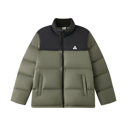 Peak Snow Master Ultra Light Warm Lightweight 90% White Duck Down Thickened Puffer Fashion Short Stand Collar Warm Windproof Cold-Proof Couple Down Jacket Unisex Dark Moss Green