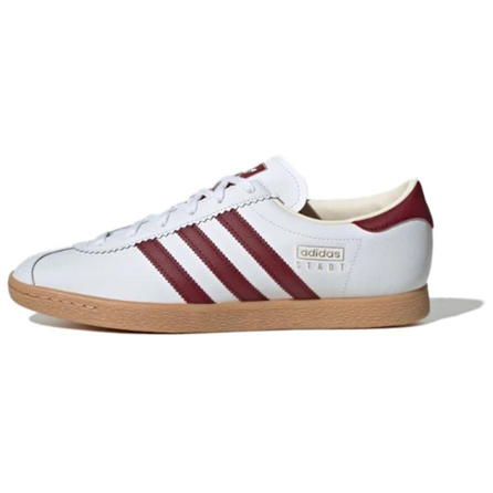 adidas Originals Stadt Fashion Versatile Thin Sole Wear-Resistant Low-Top Skate Shoes Unisex White Red