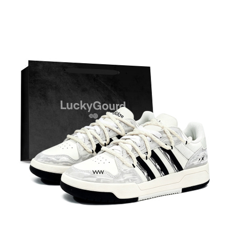 Custom Sneakersadidas ENTRAP Star Tower Gift Bag Hand-Painted Tie-Dye Splatter Boyfriend Casual Versatile Friction Sound Premium Niche Fashion Trendy Wear-Resistant Anti-Slip Low-Top Skate Shoes Men's Grey