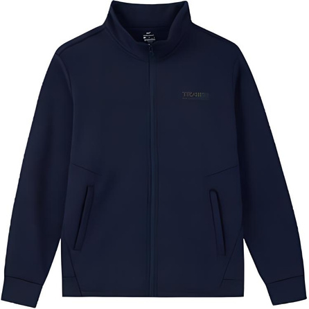 361° Open Front Loose Stand Collar Sports Jacket Coat Men's Dark Navy Blue