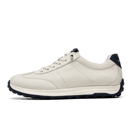 C°BANNER Top Grain Leather Synthetic Leather Comfortable Outdoor Sport Trendy Fashion Versatile Low-Top Casual Shoes Men's White Blue