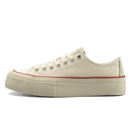 Flange Bullo Durable Breathable Low-Top Canvas Shoes Unisex Ecru