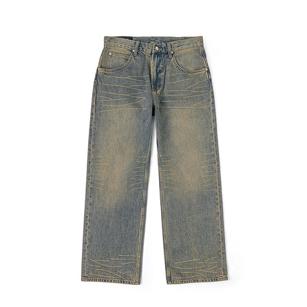 Lee Collaboration Wide Leg Loose European Style Mid-Rise Jeans Men's
