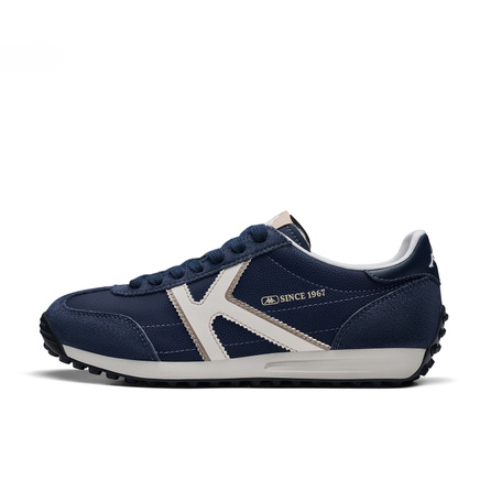 Kappa Vintage Trendy Sports Lightweight Breathable Running Shoes Commute German Training Thin Sole Skate Shoes Unisex Dark Night Blue-Black/Malt Beige-Brown